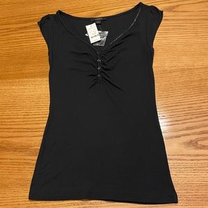 Express Black Tee With Sequin Trim